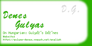 denes gulyas business card